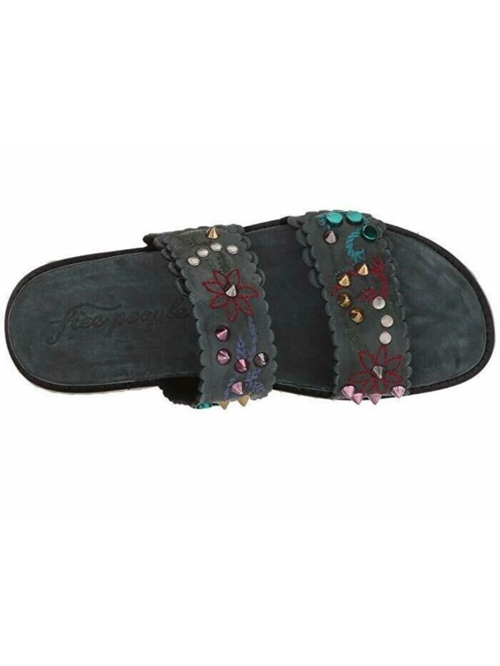 Free People Leather Sandal Spellbound Footbed Black US 6 EUR 36 New In Box - Picture 2 of 6